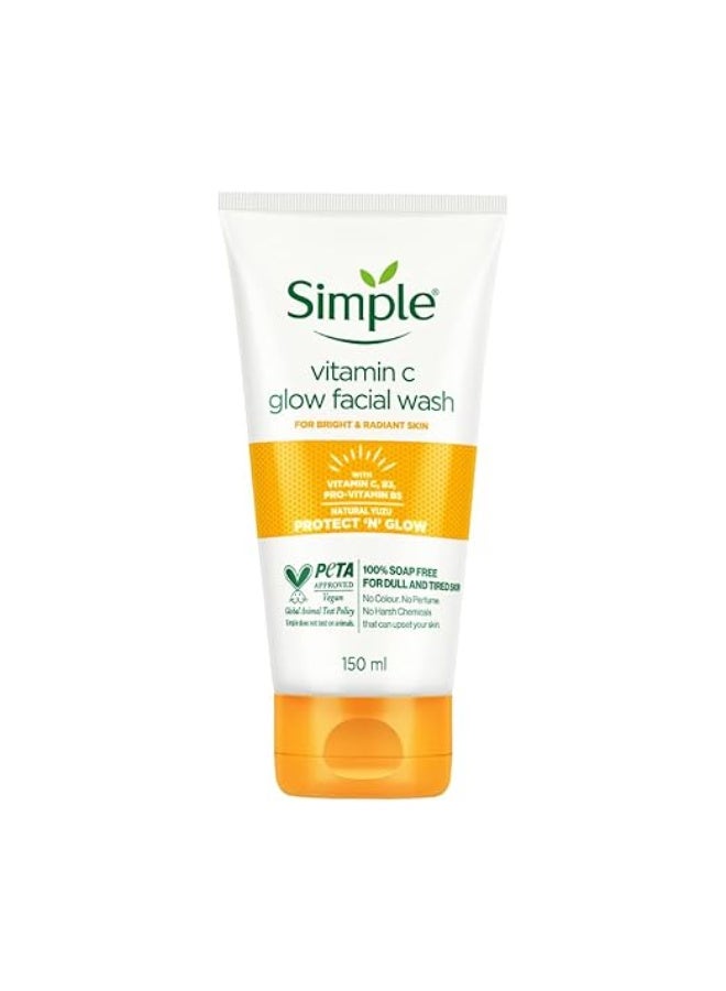 سمبل غسول الوجه سيمبل بفيتامين سي لتفتيح البشرة | خالٍ من الصابون بنسبة 100% | منظف لطيف ومفتح للبشرة مع ليمون اليوزو | غسول للوجه للبشرة الباهتة والمتعبة | 150 مل - Image 1